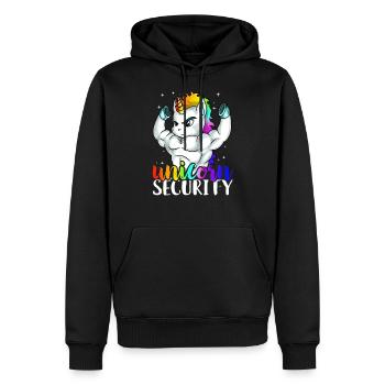 Einhorn Sicherheit Squad Muskel Tee lustige Papa - Männer Premium Bio Hoodie - Schwarz - Vorne - Nico (187cm)
