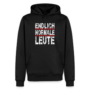 Endlich Normale Leute Design für einen Leute mit - Männer Premium Bio Hoodie - Schwarz - Vorne - Nico (187cm)