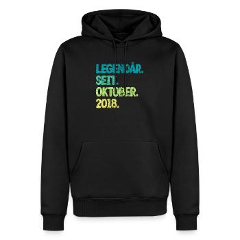 Legendär Seit Oktober 2018 I Kinder 2 Jahre - Männer Premium Bio Hoodie - Schwarz - Vorne - Nico (187cm)