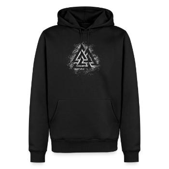 Valknut Odin - Männer Premium Bio Hoodie - Schwarz - Vorne - Nico (187cm)