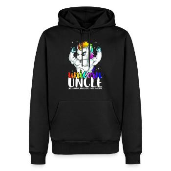 Einhorn Onkel Wie normaler Onkel Nur Awesome Mens - Männer Premium Bio Hoodie - Schwarz - Vorne - Nico (187cm)