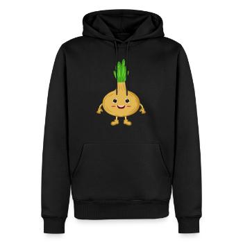 Bande dessinée d'oignon - Sweat à capuche Premium bio Homme - noir - Devant - Nico (187cm)