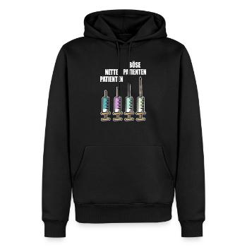 Spritzen Nette Patienten Böse Patienten Geschenk - Männer Premium Bio Hoodie - Schwarz - Vorne - Nico (187cm)