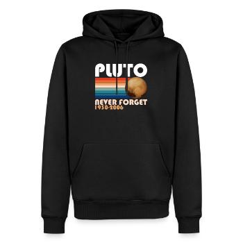 Pluto Never Forget Shirt 1930 - 2006 Planeten - Männer Premium Bio Hoodie - Schwarz - Vorne - Nico (187cm)
