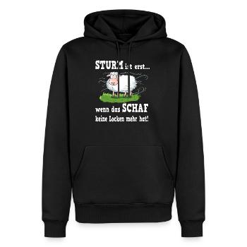 Schafe für einen Ostsee und Nordsee Urlauber - Männer Premium Bio Hoodie - Schwarz - Vorne - Nico (187cm)