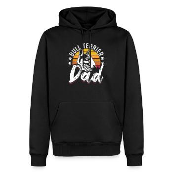 Bull Terrier Dad Geschenkidee Hunde - Männer Premium Bio Hoodie - Schwarz - Vorne - Nico (187cm)