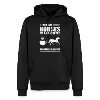 I Like Reiten Reiter Geschenkidee Pferde - Männer Premium Bio Hoodie - Schwarz - Vorne - Nico (187cm)