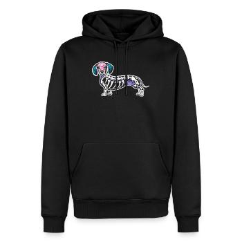 Dackel Schädel Halloween Dackel Liebhaber - Männer Premium Bio Hoodie - Schwarz - Vorne - Nico (187cm)
