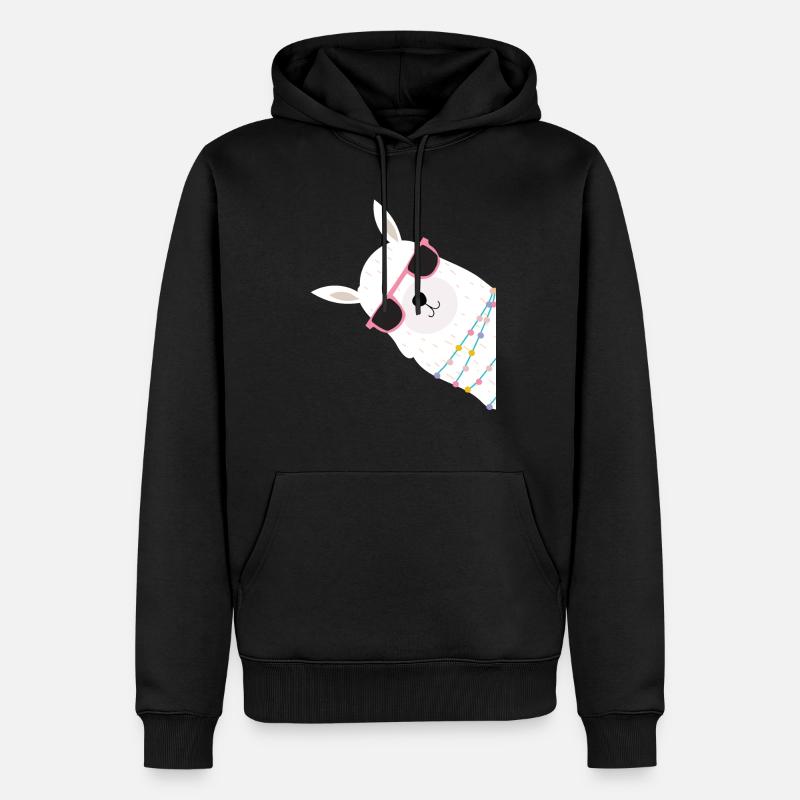 Christmas Alpaca - Männer Premium Bio Hoodie - Schwarz