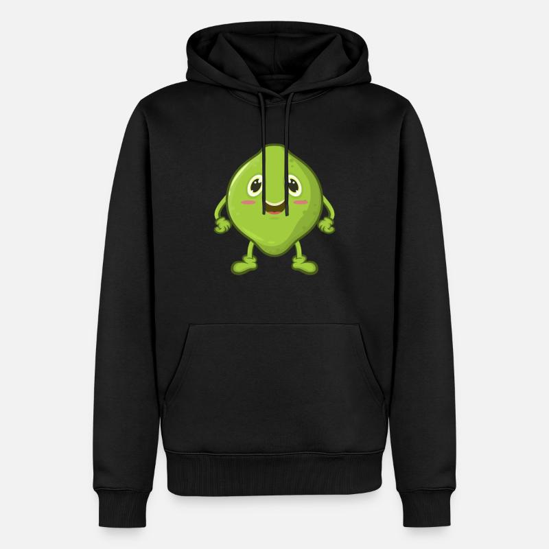 Limette Comic - Männer Premium Bio Hoodie - Schwarz