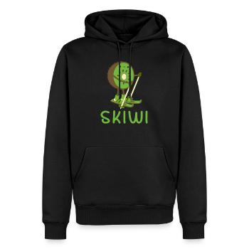 Skiwi Skifahrer Skifahren Kiwi Frucht Wintersport - Männer Premium Bio Hoodie - Schwarz - Vorne - Nico (187cm)