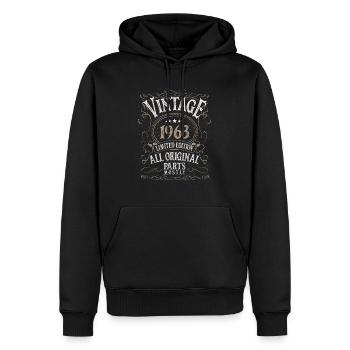 1963 anniversaire millésime millésime - Sweat à capuche Premium bio Homme - noir - Devant - Nico (187cm)