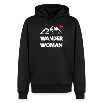 Wander Woman - Männer Premium Bio Hoodie - Schwarz - Vorne - Nico (187cm)