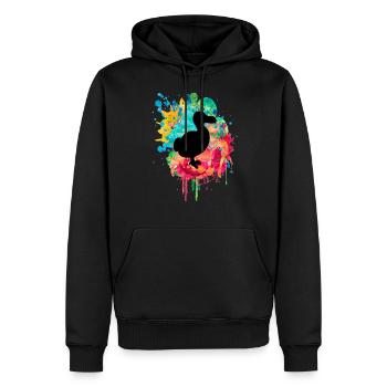 Conception de dodo coloré - Sweat à capuche Premium bio Homme - noir - Devant - Nico (187cm)