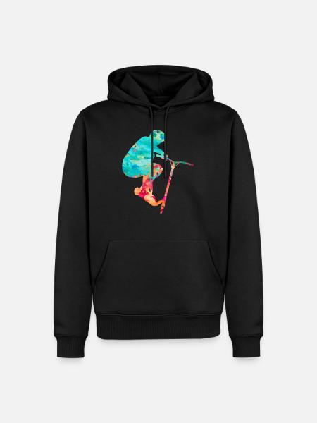 Sporty stunt scooter design - Men’s Premium Organic Hoodie - black