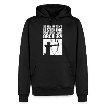 Tir à l'arc | cadeau - Sweat à capuche Premium bio Homme - noir - Devant - Nico (187cm)