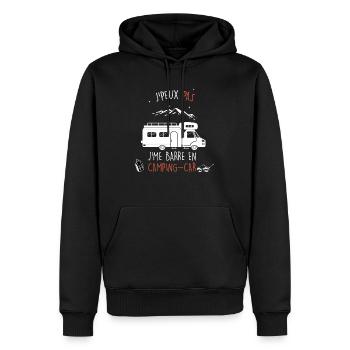 Camping J'Peux Pas j'ai Camping-car Humour Papa - Sweat à capuche Premium bio Homme - noir - Devant - Nico (187cm)