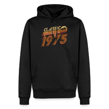1975 geboren Vintage 1975 Retro Geschenk - Männer Premium Bio Hoodie - Schwarz - Vorne - Nico (187cm)