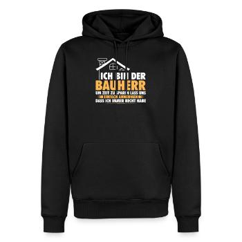 Bauherr Haus Hausbau Richtfest Geschenk - Männer Premium Bio Hoodie - Schwarz - Vorne - Nico (187cm)