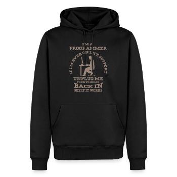 I'm a programmer - funny computer program - Men’s Premium Organic Hoodie - black - Front - Nico (187cm)