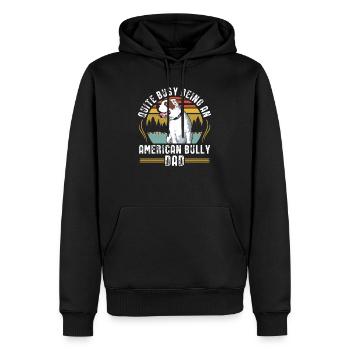 Cadeau drôle American Bully Dad - Sweat à capuche Premium bio Homme - noir - Devant - Nico (187cm)