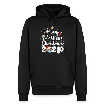 Joyeux Noël 2020 en quarantaine - Sweat à capuche Premium bio Homme - noir - Devant - Nico (187cm)