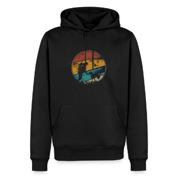 Hunter chasse chien de chasse vintage - Sweat à capuche Premium bio Homme - noir - Devant - Nico (187cm)