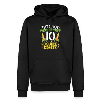 10 anniversaire garçons 10 ans cadeau - Sweat à capuche Premium bio Homme - noir - Devant - Nico (187cm)