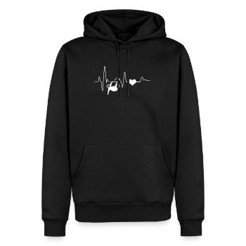 Sloth sloth heartbeat EKG heartbeat motifs - Men’s Premium Organic Hoodie - black - Front - Nico (187cm)