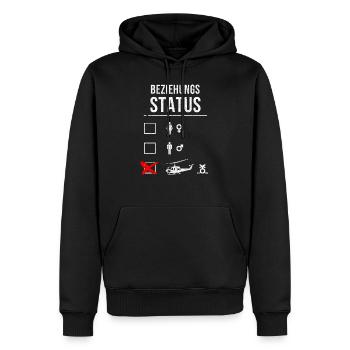 Witziges Helicopter Beziehung Status Design - Männer Premium Bio Hoodie - Schwarz - Vorne - Nico (187cm)