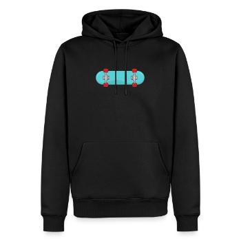 planche à roulette - Sweat à capuche Premium bio Homme - noir - Devant - Nico (187cm)