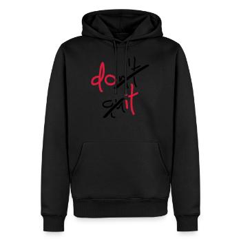 Slogan ne pas quitter, faites-le - Ne vous arrêtez pas, faites-le - Sweat à capuche Premium bio Homme - noir - Devant - Nico (187cm)