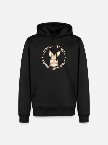 Zuhause ist wo meine Hasen sind - Männer Premium Bio Hoodie - Schwarz