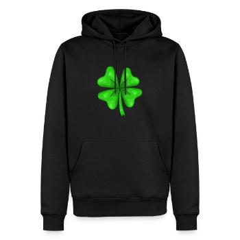 Shamrock bonne chance - Sweat à capuche Premium bio Homme - noir - Devant - Nico (187cm)