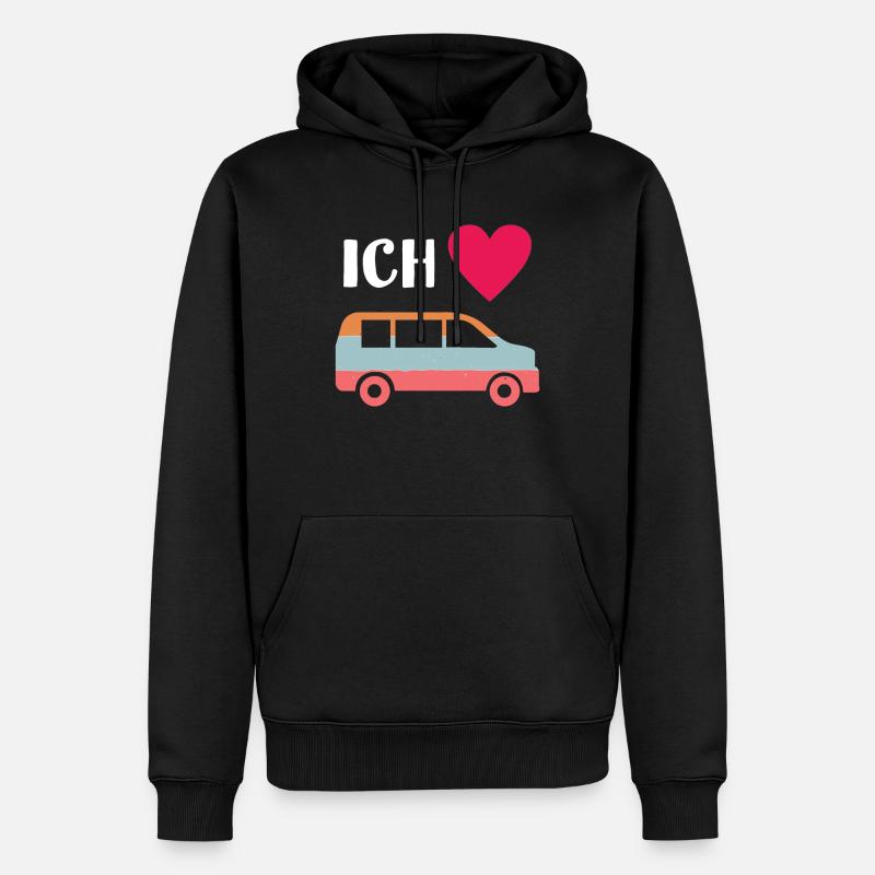 Van - Bus - Liebe - Transporter - Männer Premium Bio Hoodie - Schwarz