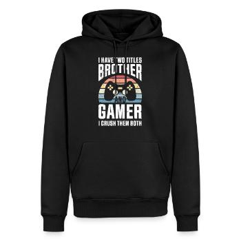 Jungen Gaming Geschenk Bruder Video Gamer - Männer Premium Bio Hoodie - Schwarz - Vorne - Nico (187cm)