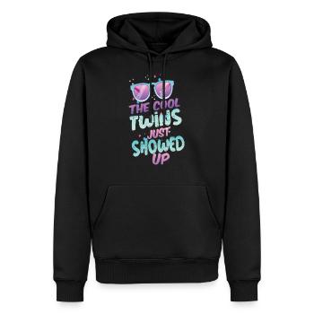 the cool twins just showed up great twins - Men’s Premium Organic Hoodie - black - Front - Nico (187cm)