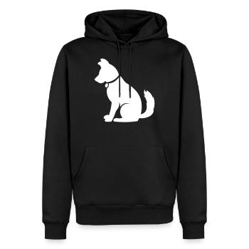 Chien mignon - idée cadeau amoureux des chiens - Sweat à capuche Premium bio Homme - noir - Devant - Nico (187cm)