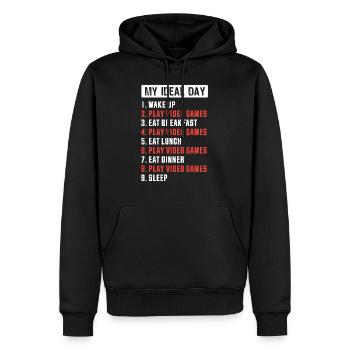 Mein ideales Spiel Videospiele spielen - Männer Premium Bio Hoodie - Schwarz - Vorne - Nico (187cm)
