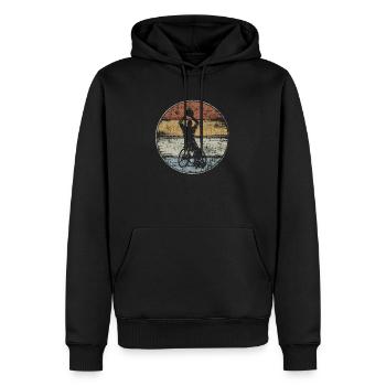Rollstuhl Basketball vintage - Männer Premium Bio Hoodie - Schwarz - Vorne - Nico (187cm)