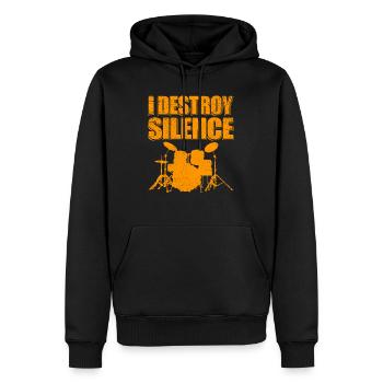 Schlagzeuger Schlagzeug Drummer Geschenk Trommler - Männer Premium Bio Hoodie - Schwarz - Vorne - Nico (187cm)