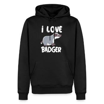i love badger ich liebe dachs dachse dachs wald - Männer Premium Bio Hoodie - Schwarz - Vorne - Nico (187cm)