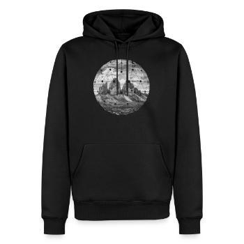 Three Peaks Dolomites Geometric shape Polygon - Men’s Premium Organic Hoodie - black - Front - Nico (187cm)