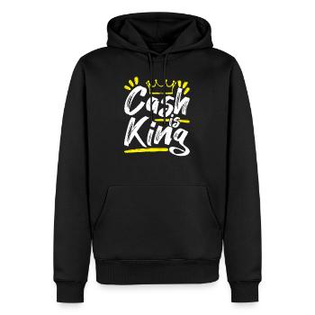 L'argent est roi Cashflow Get Money Boss Entrepreneur - Sweat à capuche Premium bio Homme - noir - Devant - Nico (187cm)