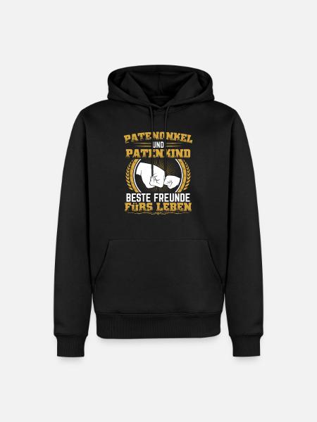 Patenonkel Patenkind Geschenk Taufpate Pate Onkel - Männer Premium Bio Hoodie - Schwarz