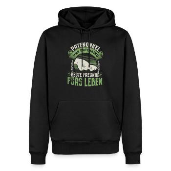 Patenonkel Patenkind Taufpate Geschenk Pate Onkel - Männer Premium Bio Hoodie - Schwarz - Vorne - Nico (187cm)