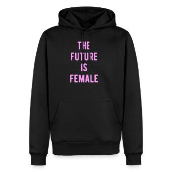 Female - Männer Premium Bio Hoodie - Schwarz - Vorne - Nico (187cm)