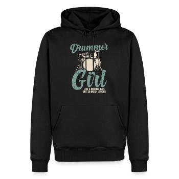 Drums Drummer Gift Drummer Girl - Sweat à capuche Premium bio Homme - noir - Devant - Nico (187cm)