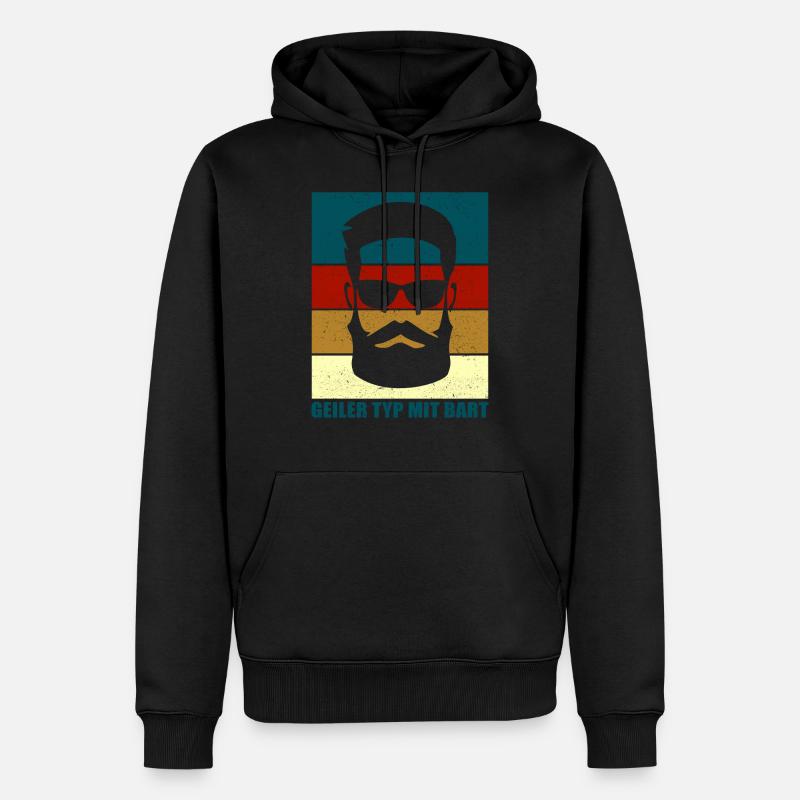 Bart Bärte Bartträger Vollbart Geschenk Hipster - Männer Premium Bio Hoodie - Schwarz