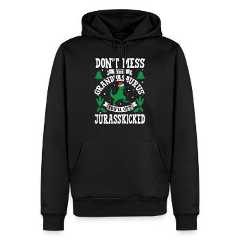 Grand-pèreSaurus Grand-père Jurasskicked Saurus Nana - Sweat à capuche Premium bio Homme - noir - Devant - Nico (187cm)